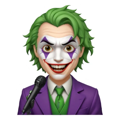 joker with, microphone, singing sticker
