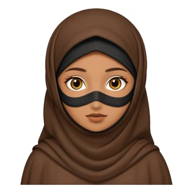Muslim girl with niqab, brown dress sticker