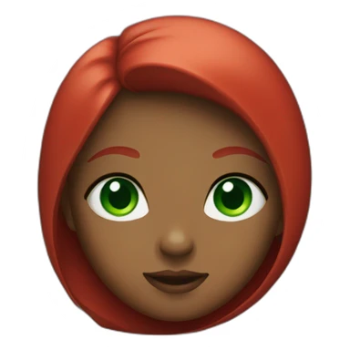 Red girl with green eyes sticker