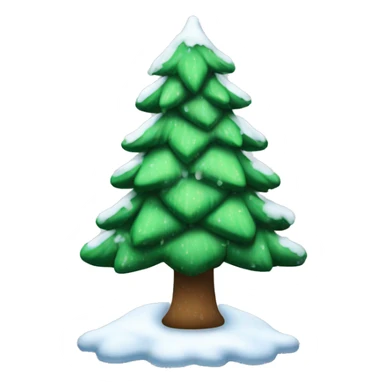 Snow-covered Christmas tree sticker