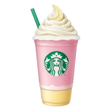 Pink Starbucks drink with banana cold foam  sticker