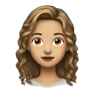 A girl with mid length brunette hair with a bit of blonde highlights hazel eyes and lashes  sticker