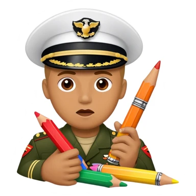 Marine eating crayons sticker