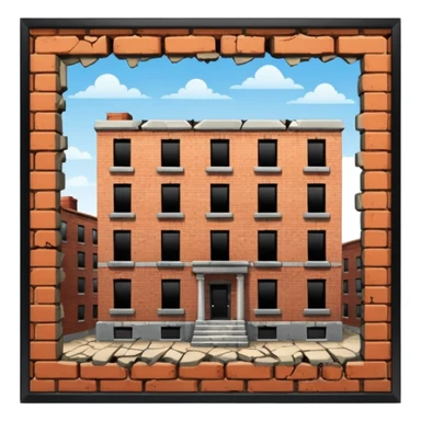 Apartment that is cracking and collapsing sticker