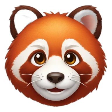 smiling red panda face with glossy eyes sticker