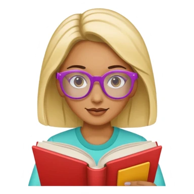 woman reading a book colored glasses sticker