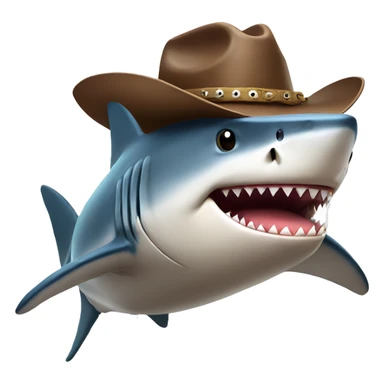 Shark with a cowboy hat sticker