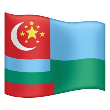 Dagistan flag red down mid light blue and green above sticker