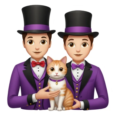 magician couple and their pet cat sticker