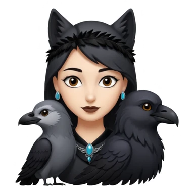 Black aly is the wife of cregan stark and looks like Hande Erçel. She had a raven and a wolf around her  sticker