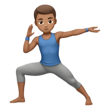 warrior yoga pose boy sticker
