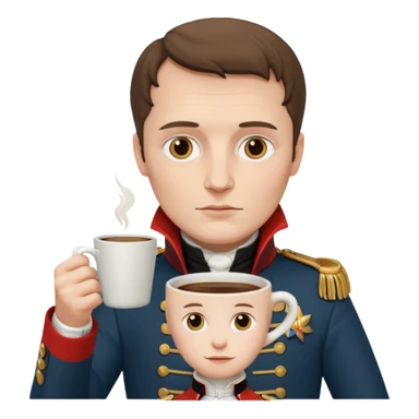 napoleon holding coffee cup sticker