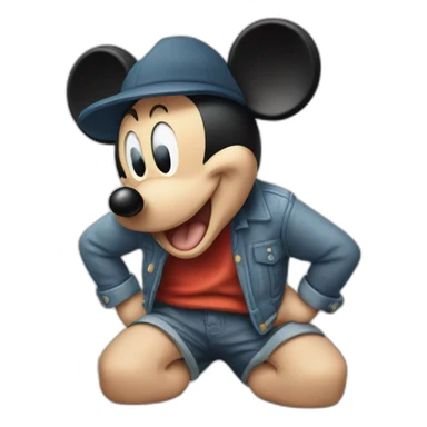 Mickey qui boie de la bière sticker