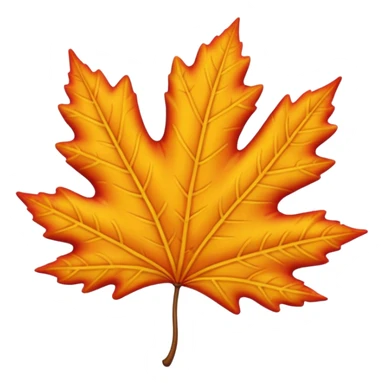 A cute 3D emoji of a fall leaf sticker