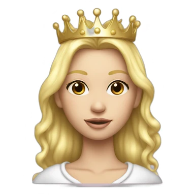 blond princess white with crown hoodie iridescent liquid sticker