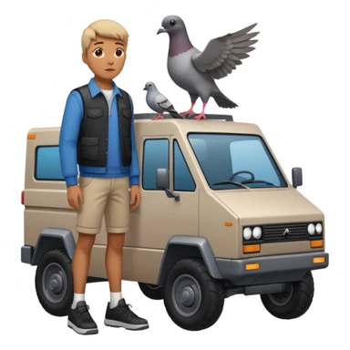Pigeon + Cybertruck + Shoes = Piccone Macchina sticker