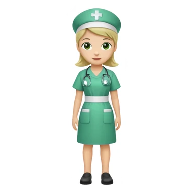 green dressed nurse sticker