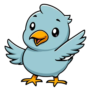 Sticking bird finger  sticker