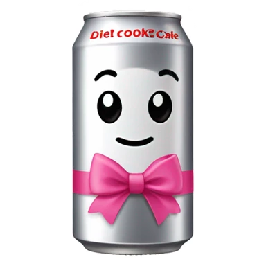 Diet Coke can with pink bow on top  sticker