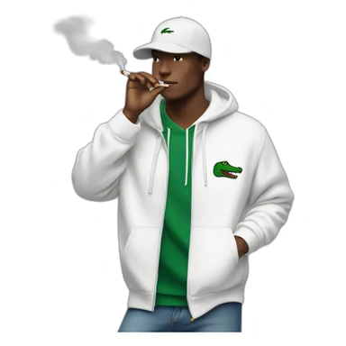 Lacoste smoking friends with white lacoste hoodie sticker