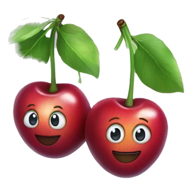 Pair of happy rainbow cherries  sticker
