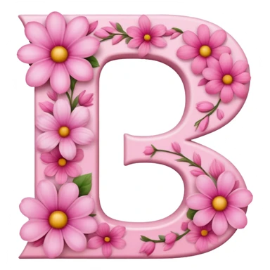 Pink, romantic, flowery, the letter “D” sticker