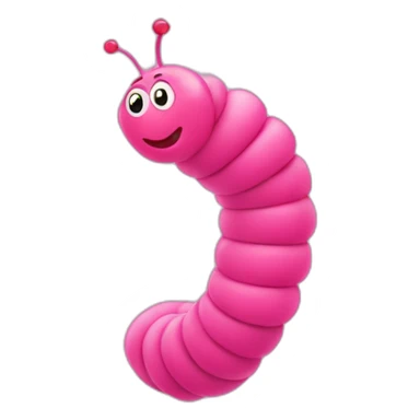 pink worm with hearts floating around the head sticker