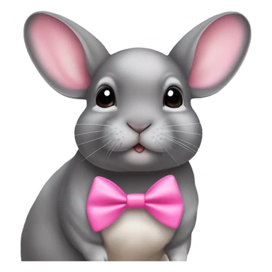 Chinchilla name Ariya with a bow pink sticker