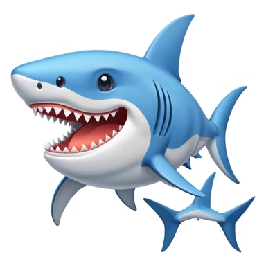 Un tiburón con tenis azules  sticker