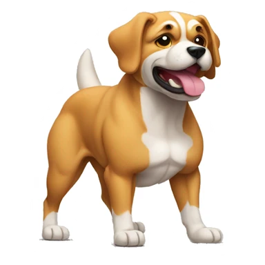 body builder dog sticker