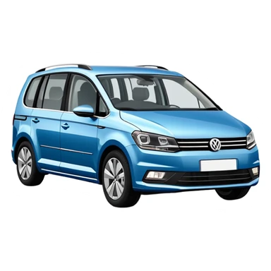 Blue Volkswagen Touran MPV at 3/4 angle sticker