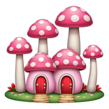pink mushroom houses sticker