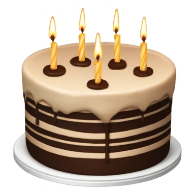 Aesthetic birthday cake with beige candles and chocolate topping  sticker