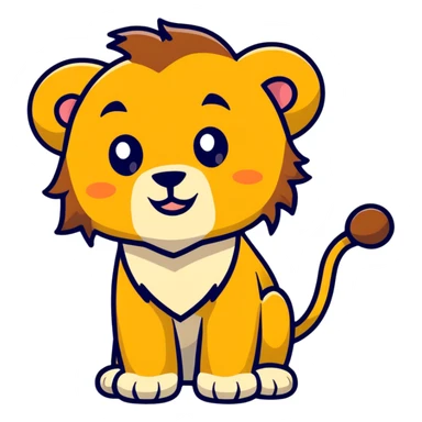 naughty lion looking sideways with mischievous expression sticker