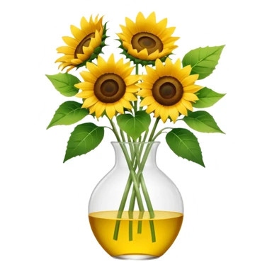 sunflower bouquet in a clear vase with scandinavian minimalist vibe sticker