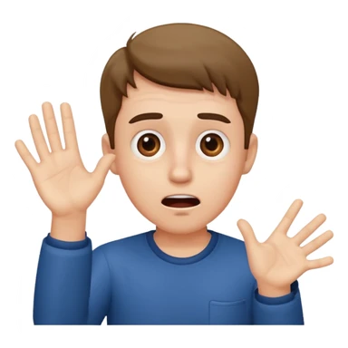 wow man shocked facial expression with hand sticker