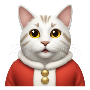 Cat in Santa outfit saying good morning sticker