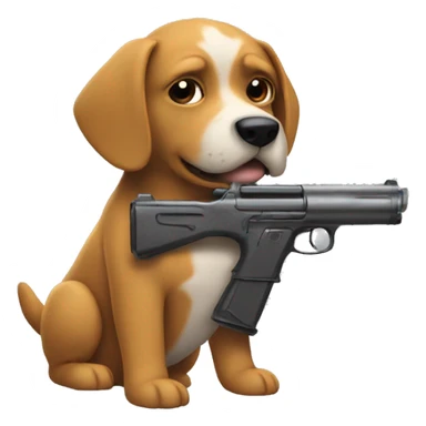 a dog with a toy gun hotboxing sticker