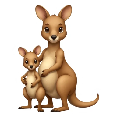 A kangaroo which has its baby kangaroo in its pouch sticker