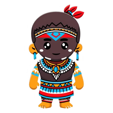 Toltec person with face paint and traditional attire sticker