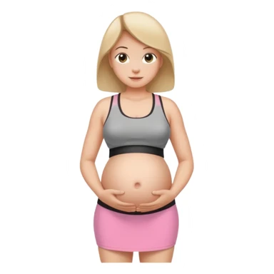 Pregnant girl wearing mini skirt and sport clothes sticker
