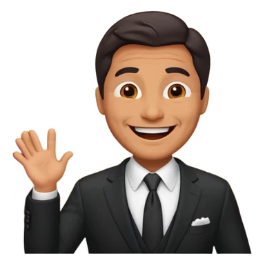 een man van 50 die een theather voorstelling geeft en een leuke grap maak sticker