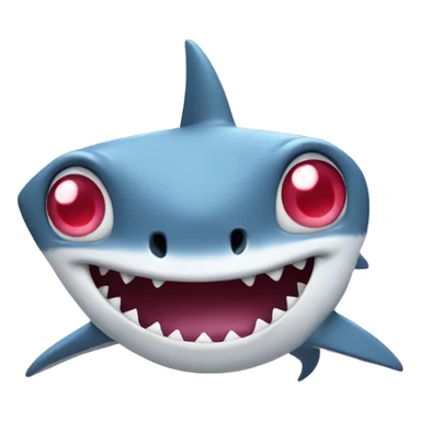 shark with hearts for eyes sticker
