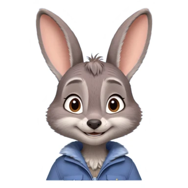 Judy Hopps (gray rabbit, without cap) from the Zootopia Disney movie sticker