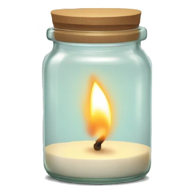 candle burning in a glass jar sticker