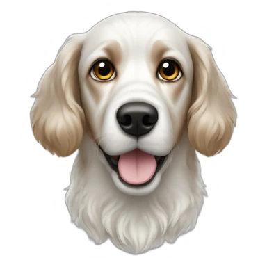 White spaniel dog with black dots sticker