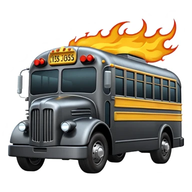 Darth Vader’s Batman-armored 1936 graphite colored school bus with horizontal holographic flames  sticker