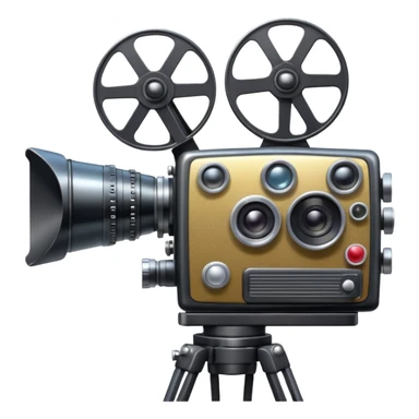 old movie camera with sparkles sticker