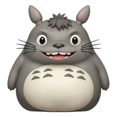 Totoro tierno que se parezca al real sonriendo tierno sticker