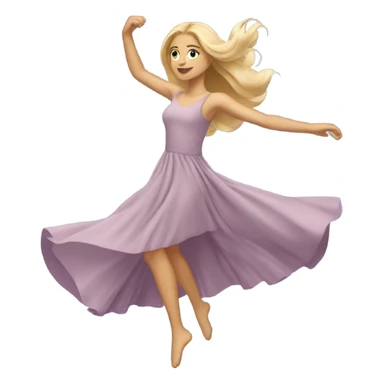 blonde long haired girl dancing in  dress sticker